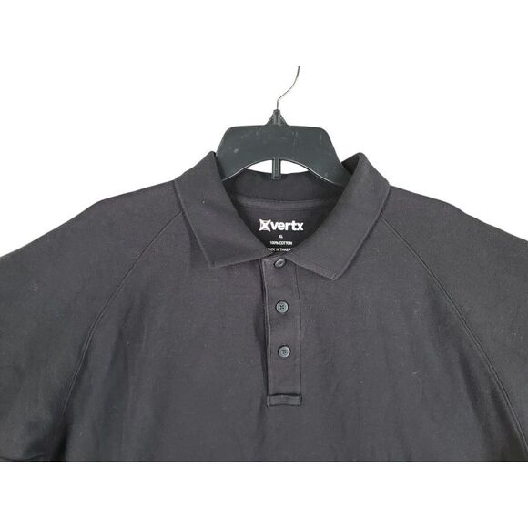 Vertx Polo Shirt Mens XL Black Pique Cotton SS Sleeve Pocket - Picture 2 of 10